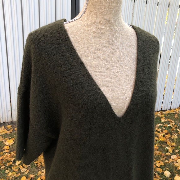 Wool and Mohair Green Poncho Dress - Picture 2 of 3